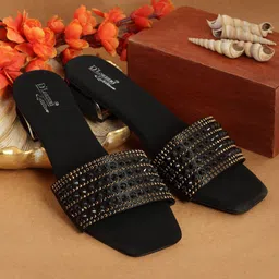 D LORZERI Embellished Ethnic Block Sandals-image-59