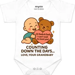 arvesa Dadu Dadi Cant Wait To Meet You Printed Romper-picture-0