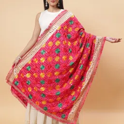 Moda Chales Ethnic Motifs Embroidered Dupatta with Phulkari-58