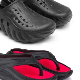 BERSACHE Men Pack of 2 Self Design Clogs image 5
