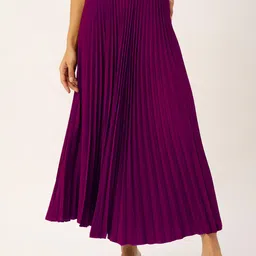 LookShine Accordion Pleats A-Line Maxi Skirt-image-42