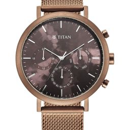 Titan Men Brown Mother of Pearl & Brown Bracelet Style Analogue Watch 90144QM02-image-74