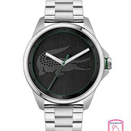 Lacoste Men Black Brass Dial & Silver Toned Stainless Steel Bracelet Style Straps Analogue Watch-55