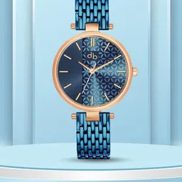 DressBerry Women Green Brass Printed Dial & Stainless Steel Analogue Watch DB-020-Blue-image-17