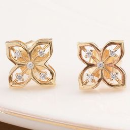 PALMONAS 925 Sterling Silver Floral Glow 0.04 Carat Lab-Grown Diamond Studs for Womens-21