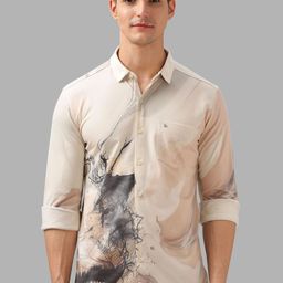 BULLMER Men Spread Collar Abstract Printed Cotton Casual Shirt-image-52