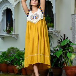 Rashmi Shree Creation Floral Embroidered Fit & Flare Midi Dress-image-63