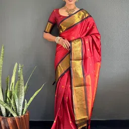 SHIV FASHION Women Red Sarees-image-55