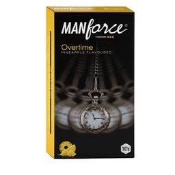 Manforce Set Of 3 Extra Overtime Pineapple Flavored Condoms - 10 Each image 4