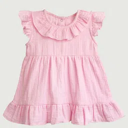Kidbea Flutter Sleeve Linen A-Line Dress-image-43