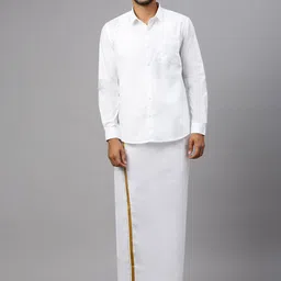 Ramraj Men Solid Adjustable Dhoti image 4