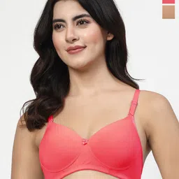 LILY Dapyklis Pack of 2 Full Coverage Lightly Padded Seamless T-shirt Bra-image-26