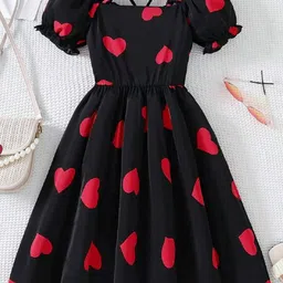 BAESD Girls Polka Dot Printed Fit & Flare Dress-picture-39