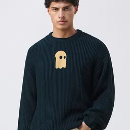 The Souled Store Ocean Haze Men Self Design Sweatshirt-image-55
