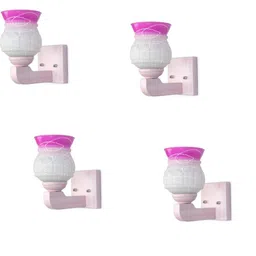 1ST TIME Pack of 4 Pink & White Glass Cylinder Shaped Wall Lamp-picture-49