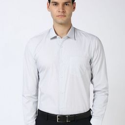 Peter England Men Spread Collar Geometric Printed Cotton Formal Shirt-image-22