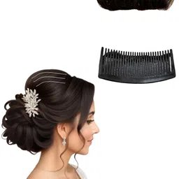 VIEWS Straight Clip-In Scalp Topper Hair Extension - Brown - 7 Inch-image-49
