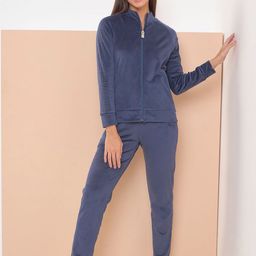 Sweet Dreams Women Solid Mandarin Collar Night suit-image-34