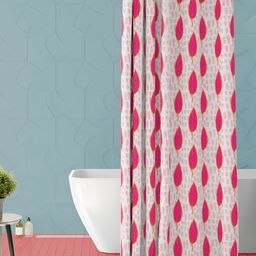 ArtzFolio White & Pink Printed Waterproof Shower Curtain-image-64