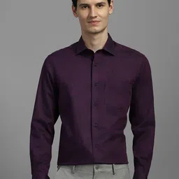 Louis Philippe Floral Printed Spread Collar Slim Fit Formal Cotton Shirt-picture-49