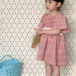 LULU & SKY Checked Cape Sleeve Fit & Flare Dress-picture-32