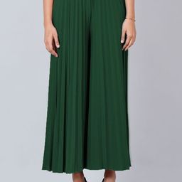 SZN Women Knitted Ethnic Flared Palazzos-image-39