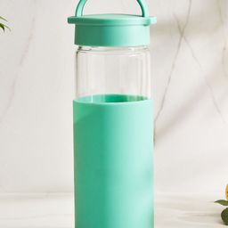Home Centre Atlantis Bowen Sea Green Glass Water Bottle with Pouch 600 ML-21