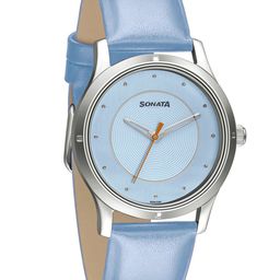 Sonata Women Blue Brass Dial & Blue Leather Straps Analogue Watch 8183SL01-image-17