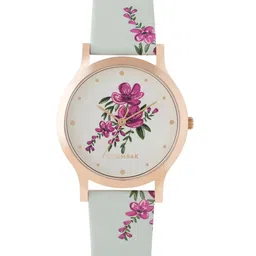 TEAL BY CHUMBAK Women Brass Printed Dial & Leather Strap Analogue Watch 8907605118661-22