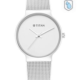 Titan Women Silver-Toned Bracelet Style Straps Analogue Watch 95141SM01-Silver-image-43