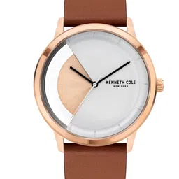 Kenneth Cole Men White Dial & Brown Leather Straps Analogue Watch KCWGA2125301MN-56