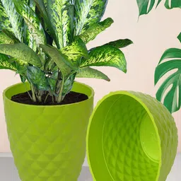 Kuber Industries Green 4 Pieces Textured Indoor Planters-image-33