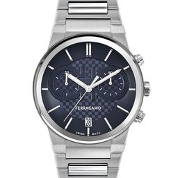 Ferragamo Men Brass Dial & Stainless Steel Straps Analogue Watch SFME01123-50