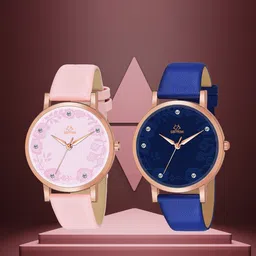 Septem Women Set of 2 Leather Straps Analogue Watch SP-146.Blue-Pink-Septem-image-50