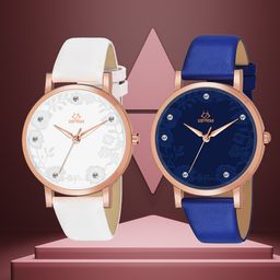 Septem Women Set of 2 Leather Straps Analogue Watch SP-146.White-Blue-Septem-image-100