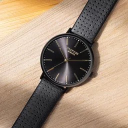 Sonata Poze Men Embellished Dial & Leather Straps Analogue Watch SP70025NL01W-22