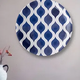 nestroots Blue & White Printed Dreamscape Ceramic Wall Plate Decor-image-31