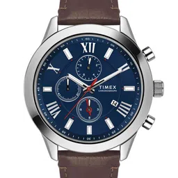 Timex Men Brass Dial & Leather Straps Analogue Chronograph Watch TWEG18511-EX-14