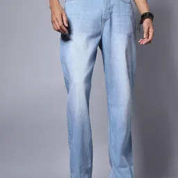 High Star Cotton Loose Wide Leg Mid Rise Jeans-image-34