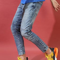 KETCH Men Blue Tapered Fit Mildly Distressed Heavy Fade Stretchable Jeans-image-89