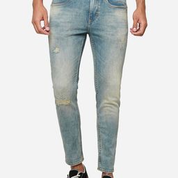 JADE BLUE Men Mid-Rise Slim Fit Mildly Distressed Heavy Fade Stretchable Jeans-image-76