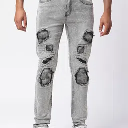 WAIMEA Men Skinny Fit Highly Distressed Heavy Fade Stretchable Jeans-picture-43