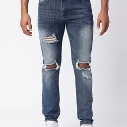 WAIMEA Men Skinny Fit Highly Distressed Light Fade Stretchable Jeans-picture-30