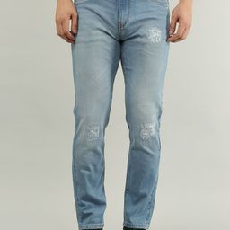 TIM PARIS Men Mildly Distressed Light Fade Cotton Jeans-image-94