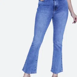 FCK-3 Women Bootilicious Wide Leg High-Rise Heavy Fade Clean Look Stretchable Jeans-picture-41