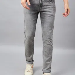 STUDIO NEXX Men Mid-Rise Clean Look Tapered Fit Heavy Fade Stretchable Jeans-image-60