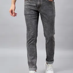 STUDIO NEXX Men Tapered Fit Clean Look Heavy Fade Dark Shade Cotton Jeans-image-56
