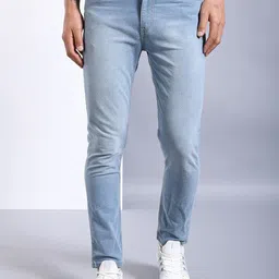 The Indian Garage Co Blue Men Slim Fit Clean Look Stretchable Jeans-image-49