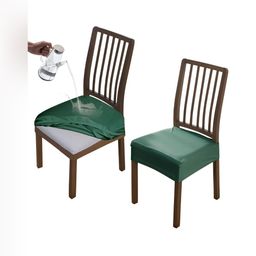 HOKIPO Green 2 Pieces Jacquard Waterproof Chair Covers-image-62