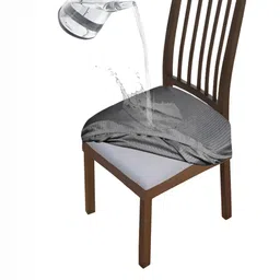 HOKIPO Grey Waterproof Stretchable Chair Seat Covers-56